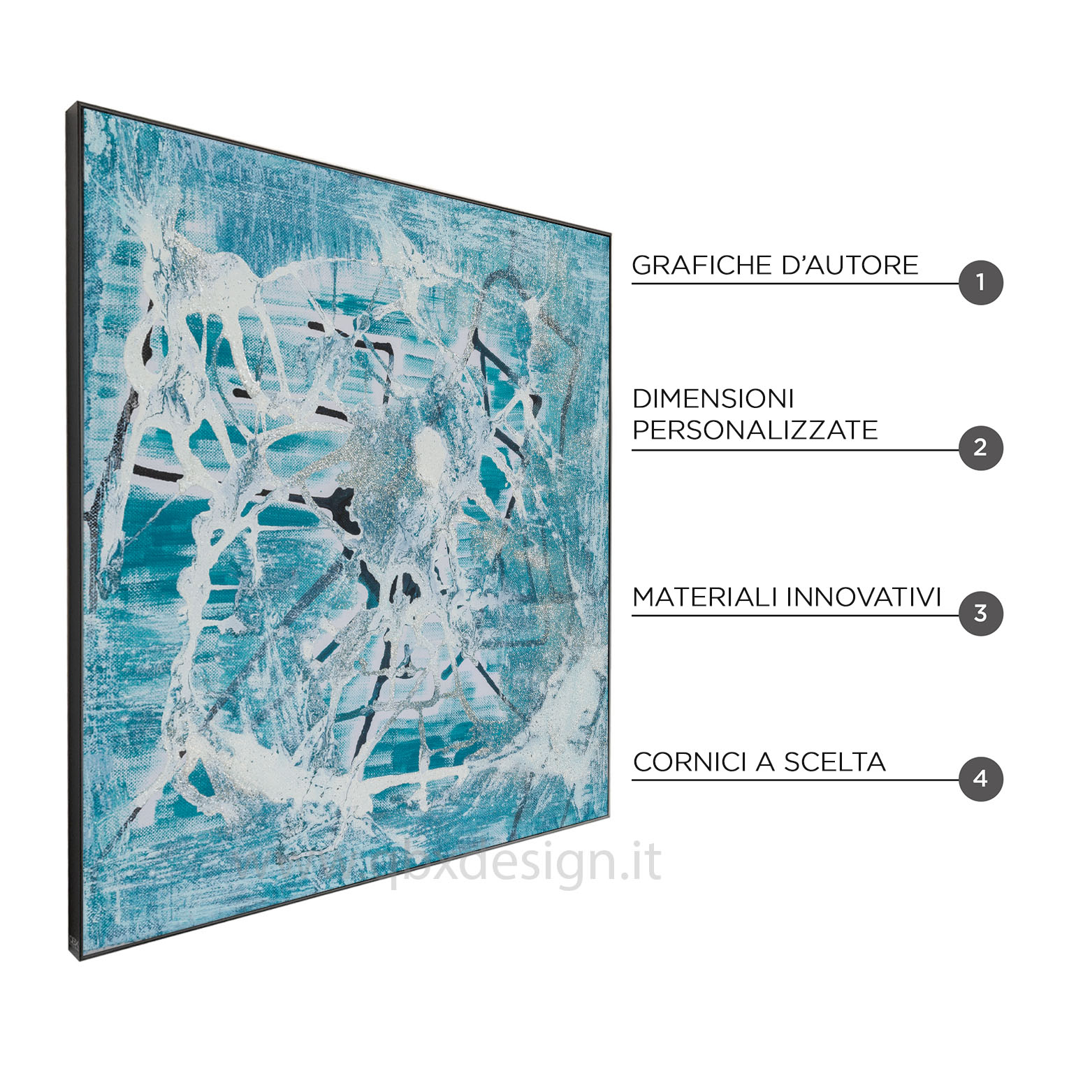 PORTO AZZURRO - QBX DESIGN QUADRO ASTRATTO